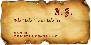 Máté Zoltán névjegykártya
