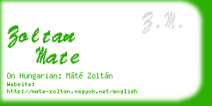 zoltan mate business card