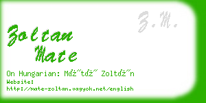 zoltan mate business card